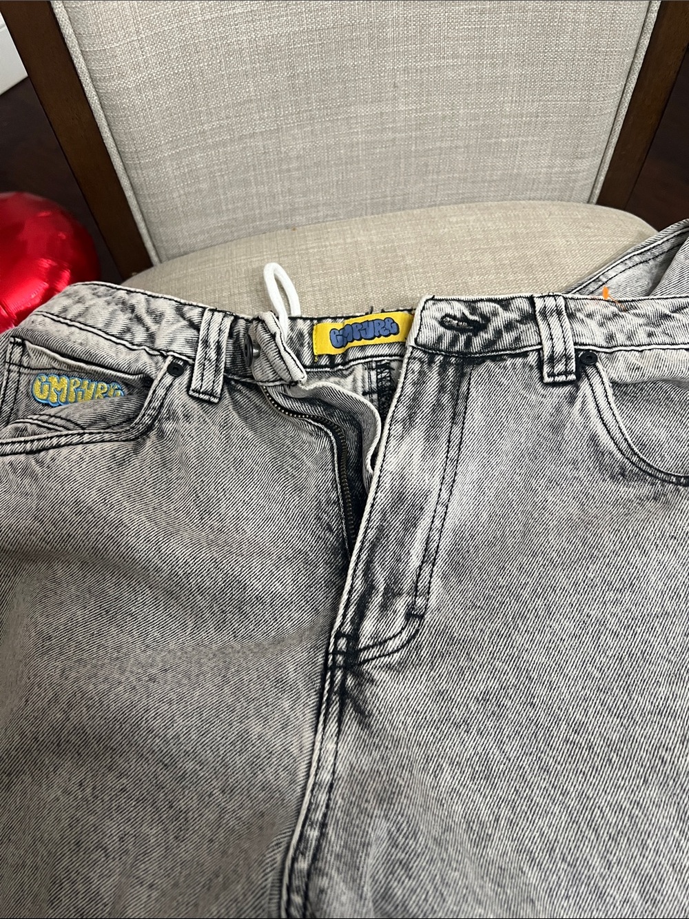 Men’s Washed Gray Jeans